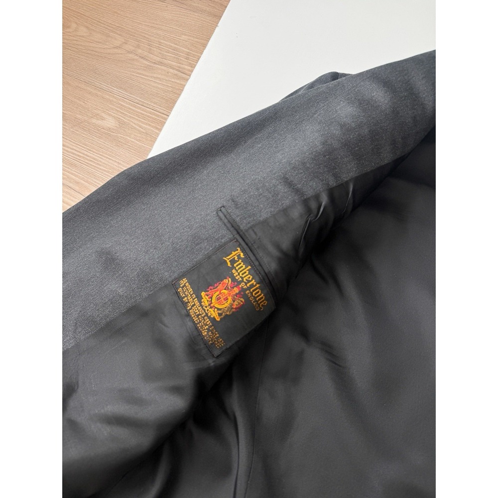 Vintage 60s Abercrombie And Fitch Blazer Trench Jacket 42 Reg /XL Grey Wool - Picture 6 of 11